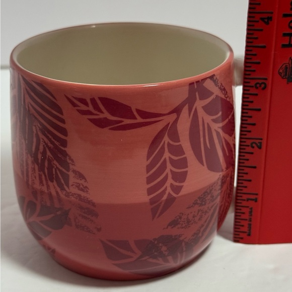 Starbucks 2011 Ceramic Leaf Design Red Ombre Hand-Painted Coffee or Tea Mug 12oz - Picture 8 of 9